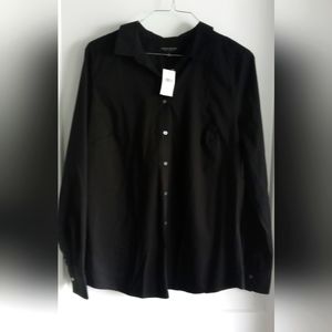 Banana Republic Riley tailored fit LS black shirt stretch new